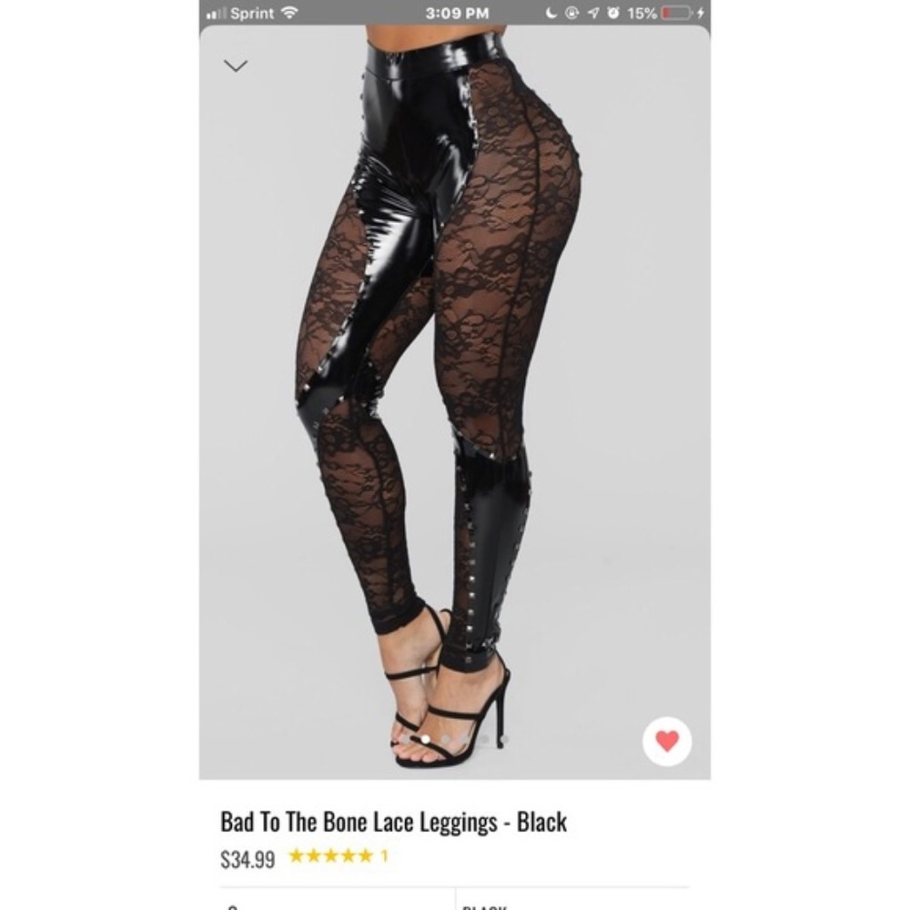 Black lace leggings Size Small